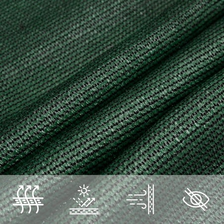 vidaXL Żagiel przeciwsłoneczny 160 g/m² ciemnozielony, 3x3x4,2 m, HDPE