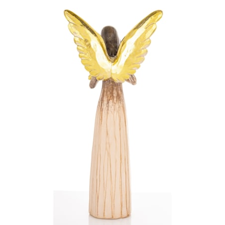 Dekoracja - anioł ze złotymi skrzydłami 34x15,5x8 cm ANGE-2 ze skrzypcami