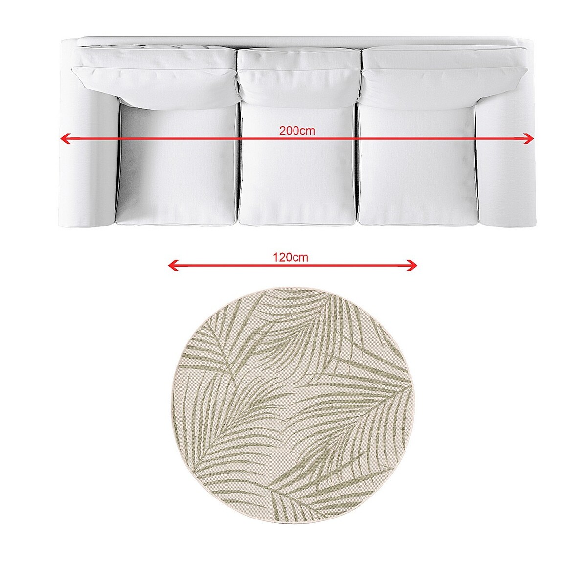 Dywan Lineo beige/jungle green 120cm, ⌀120 cm