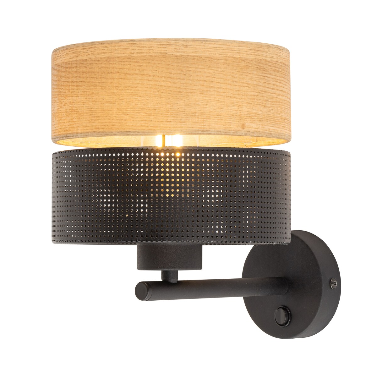 Kinkiet NICOL Czarny/Beżowy Na Żarówkę E27 TK Lighting