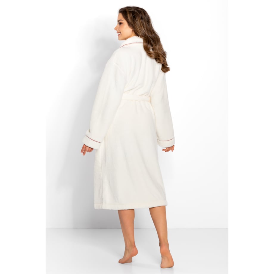 Szlafrok Dolce Vita Long Ecru-Dusty Pink, XXXL