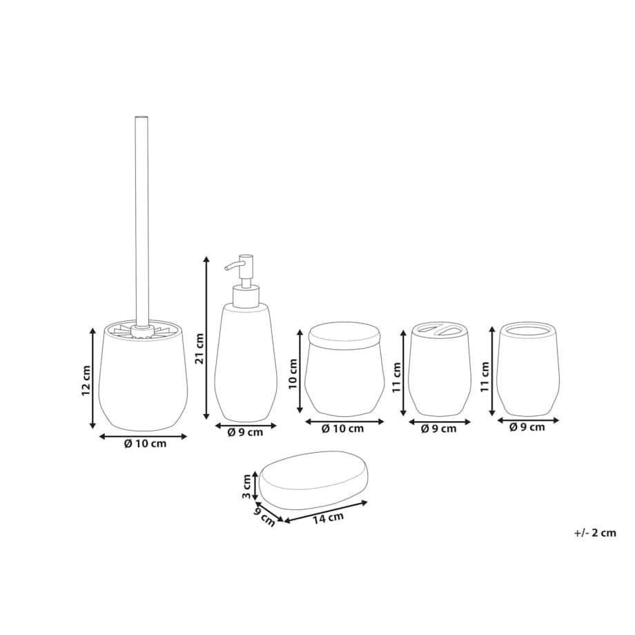 6-częściowy zestaw akcesoriów łazienkowych biały CALLELA
