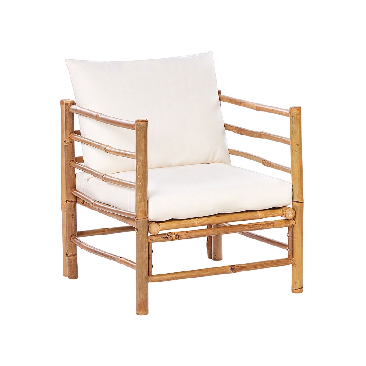 Zestaw ogrodowy ze stolikiem dla 5 osób CERRETO Drewno bambusowe Złamana biel