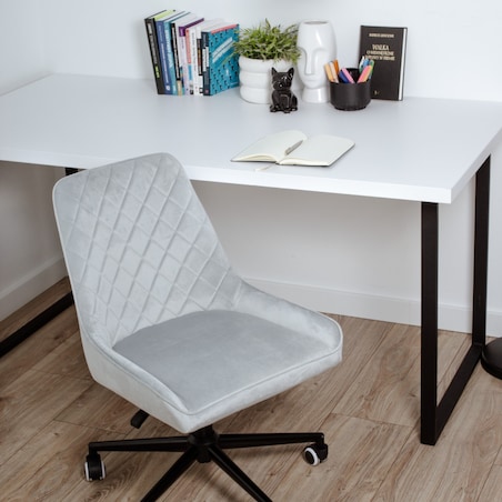 Fotel biurowy krzesło obrotowe regulowane szare do biurka