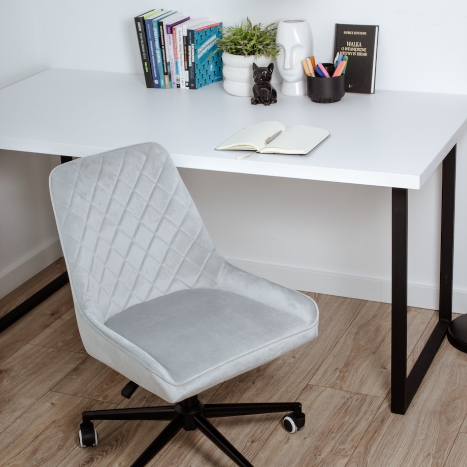 Fotel biurowy krzesło obrotowe regulowane szare do biurka