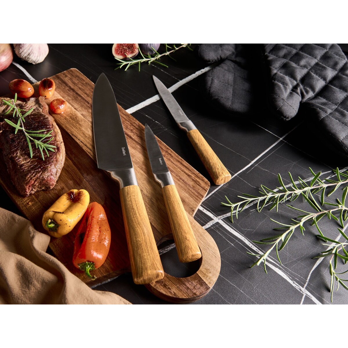 Zestaw 3 noży TOCHIGI Brązowy