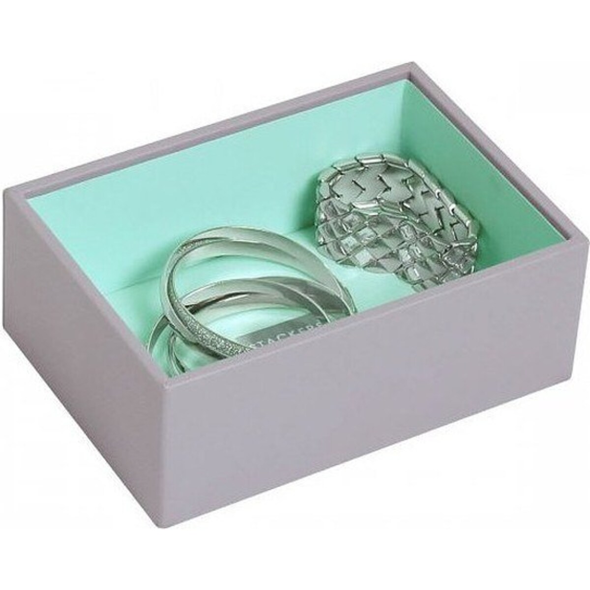 Szkatułka na biżuterię Stackers open mini szaro-miętowa