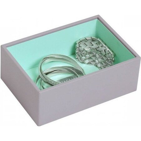 Szkatułka na biżuterię Stackers open mini szaro-miętowa