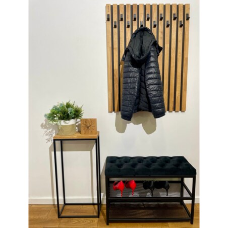 Szafka na buty loftowa siedzisko kolor czarny 80cm