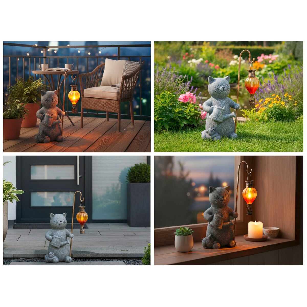 Lampa solarna kot z świecącym balonem LED, 26,5 x 16 cm