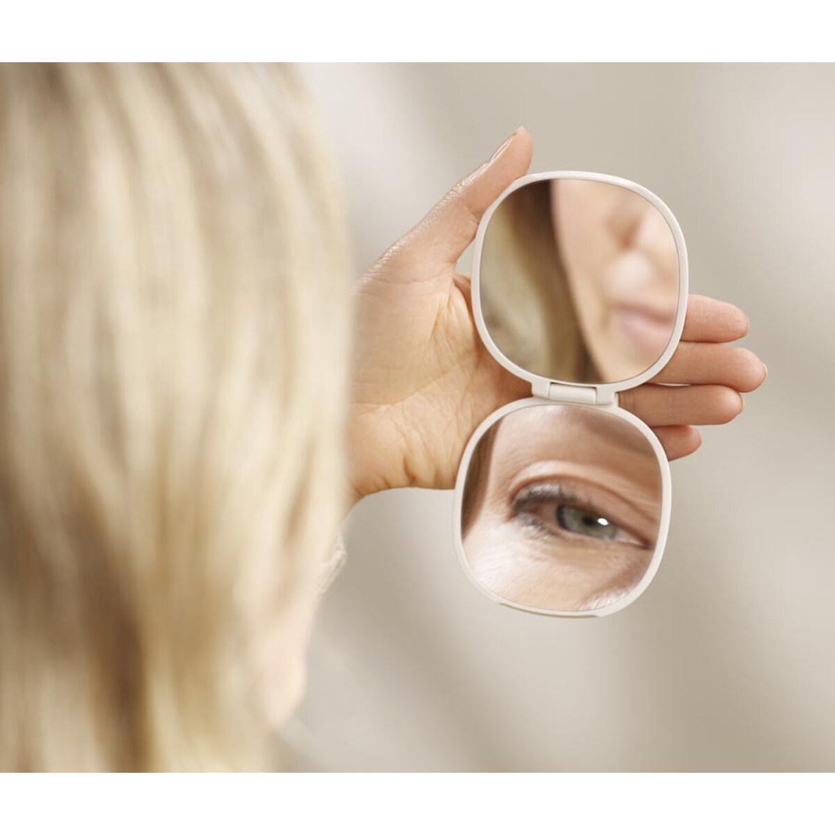 Lusterko z uchwytem na kosmetyki Viva, 8.5 x 8 x 2 cm, Joseph Joseph