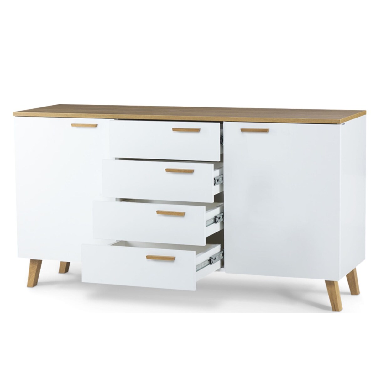 KONSIMO FRISK Skandynawska komoda biała z szufladami
