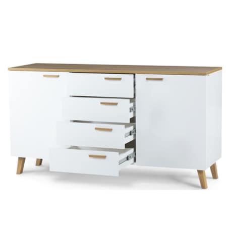 KONSIMO FRISK Skandynawska komoda biała z szufladami