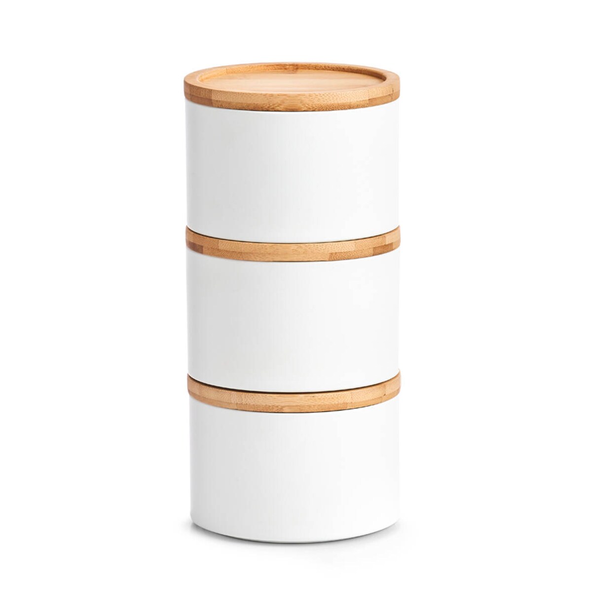 Puszka z pokrywką z bambusa, Ø 13 x 10 cm