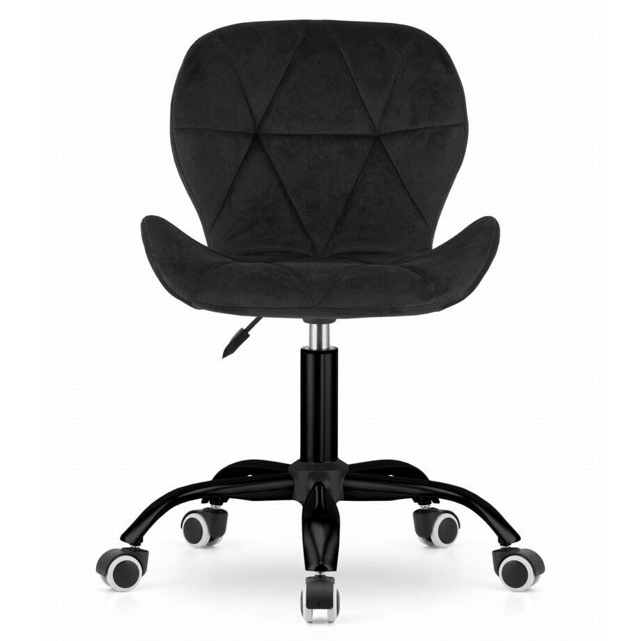 Krzesło Do Jadalni Kuchni Salonu Obrotowe Noto Aksamit - Czarne