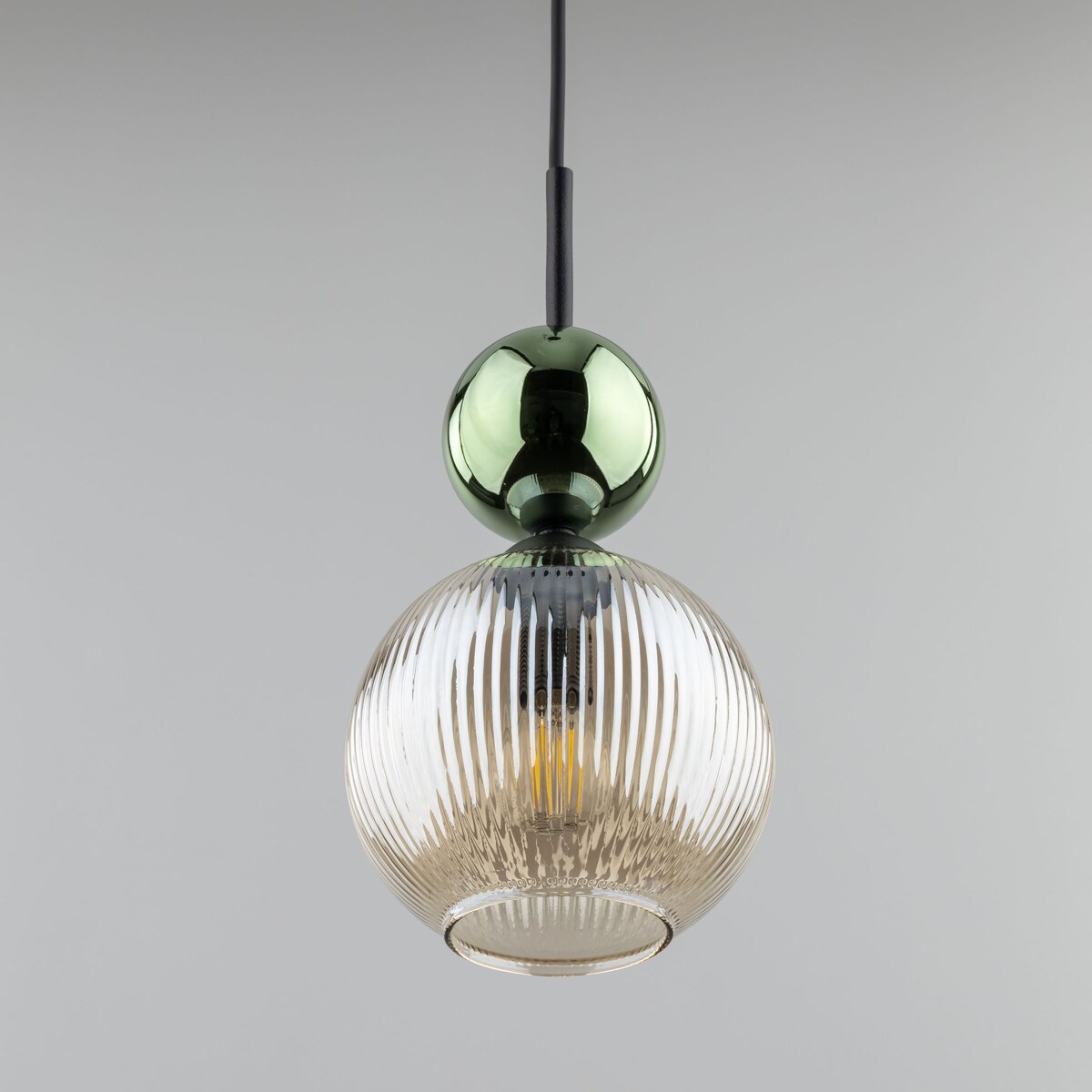 Lampa Wisząca SOPHIA Zielono-Bursztynowa Czarna, E14 LED do 10 W, Regulowana, TK Lighting