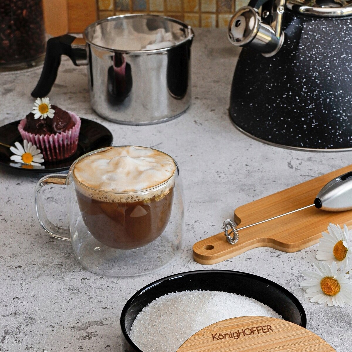 SZKLANKI FILIŻANKI na kawę herbatę PODWÓJNA ŚCIANKA termiczne 2x 350 ml