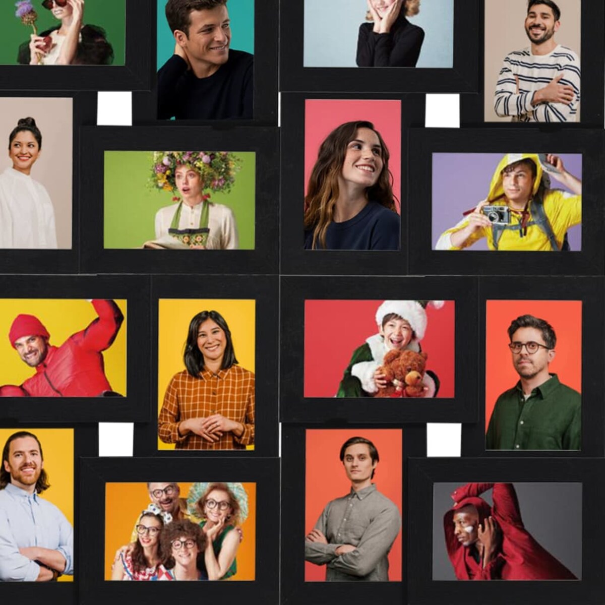 vidaXL Ramka na 24 zdjęcia 13x18 cm, czarna, MDF