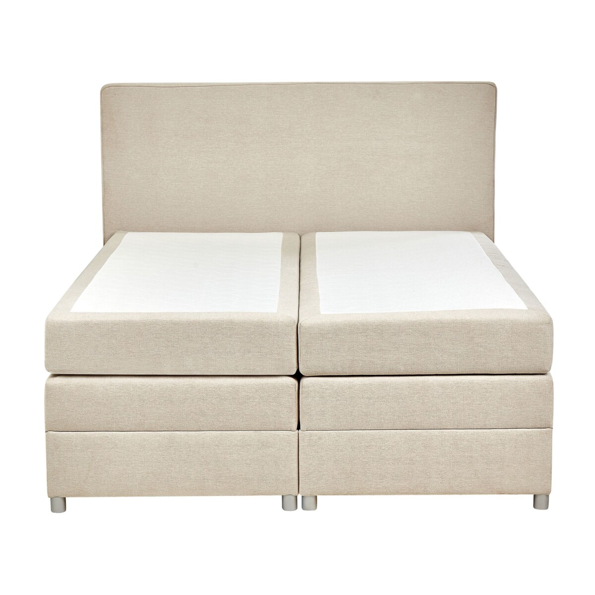 Łóżko kontynentalne z pojemnikami 160 x 200 cm beżowe MINISTER