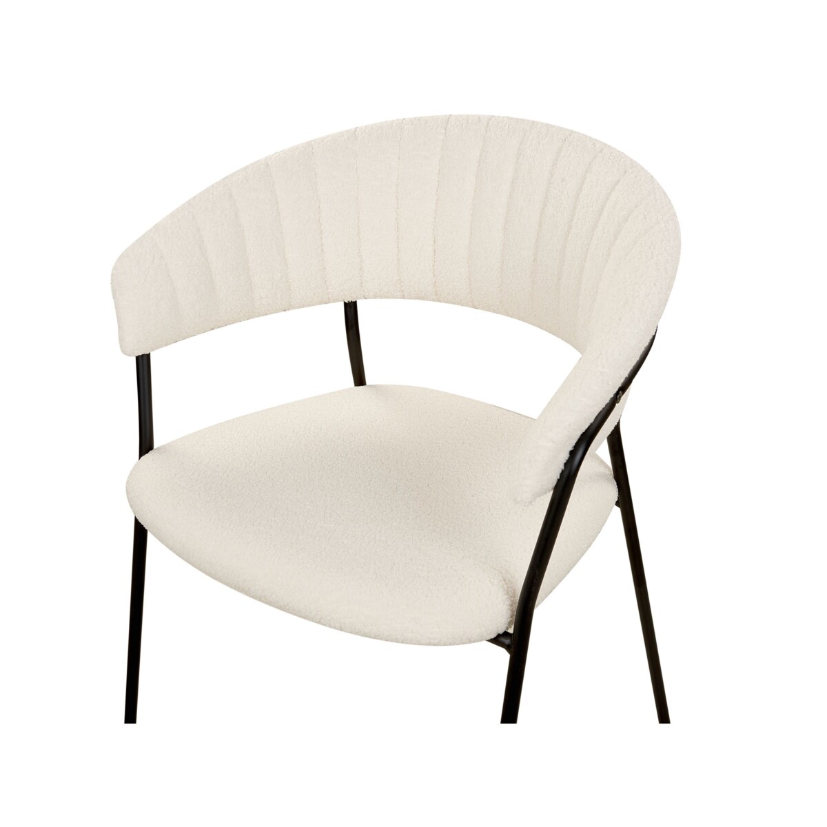 Zestaw 2 krzeseł do jadalni boucle złamana biel MARIPOSA