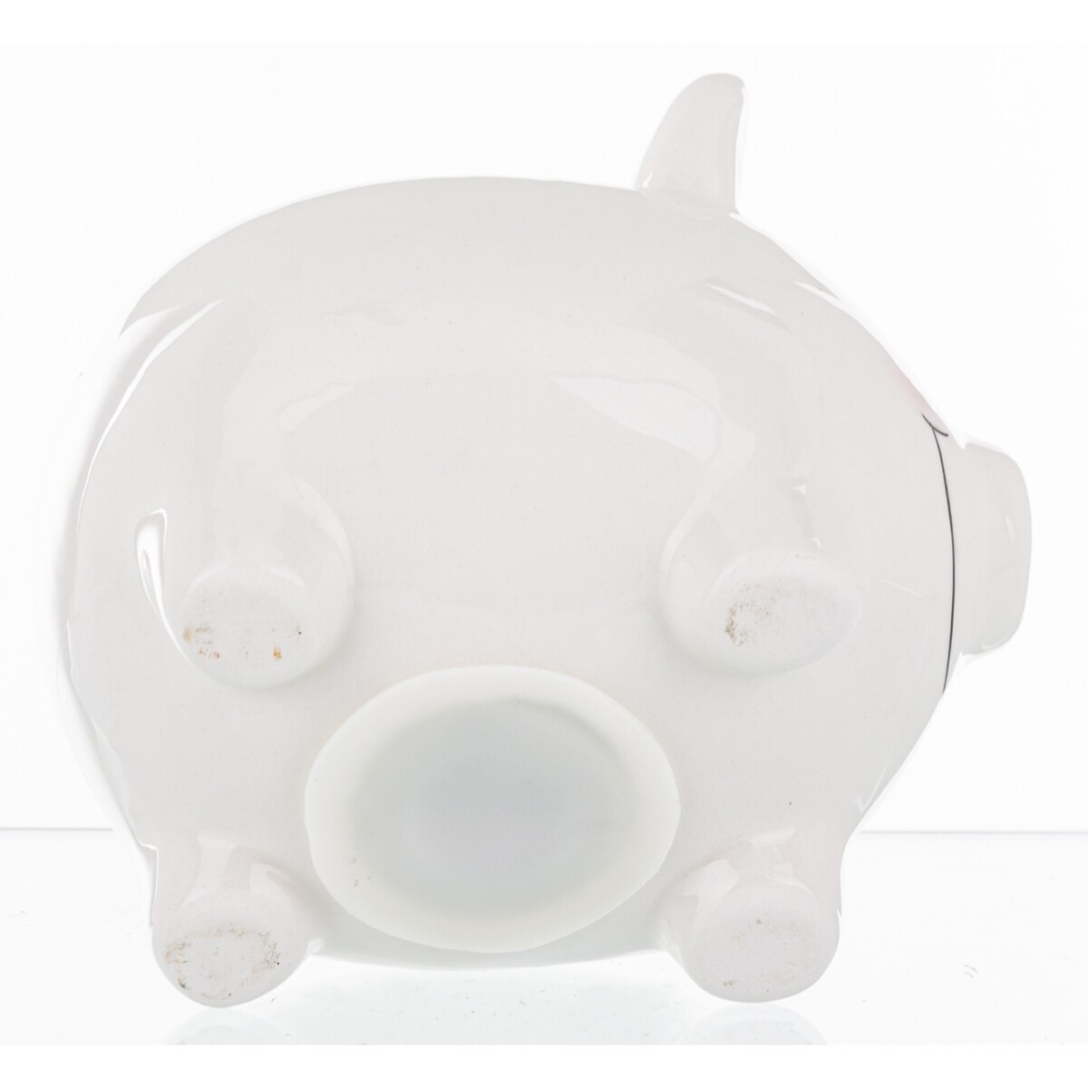 Skarbonka ceramiczna - 10,5x9,5x12,5 cm świnka PIGGY biała