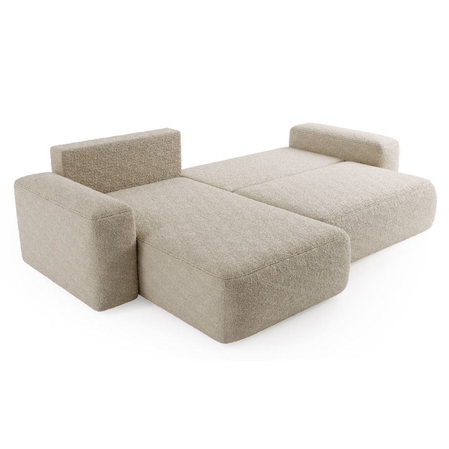 Narożnik Lewy ILO z funkcją spania i pojemnikiem na pościel, jasno-bezowy