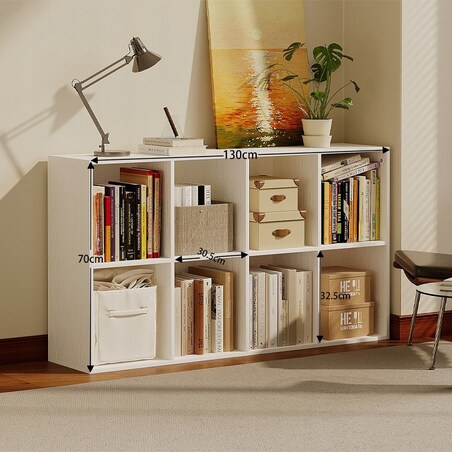 Regał otwarty komoda kostka 4x2 pojemny biały loft biurowy nowoczesny 130cm