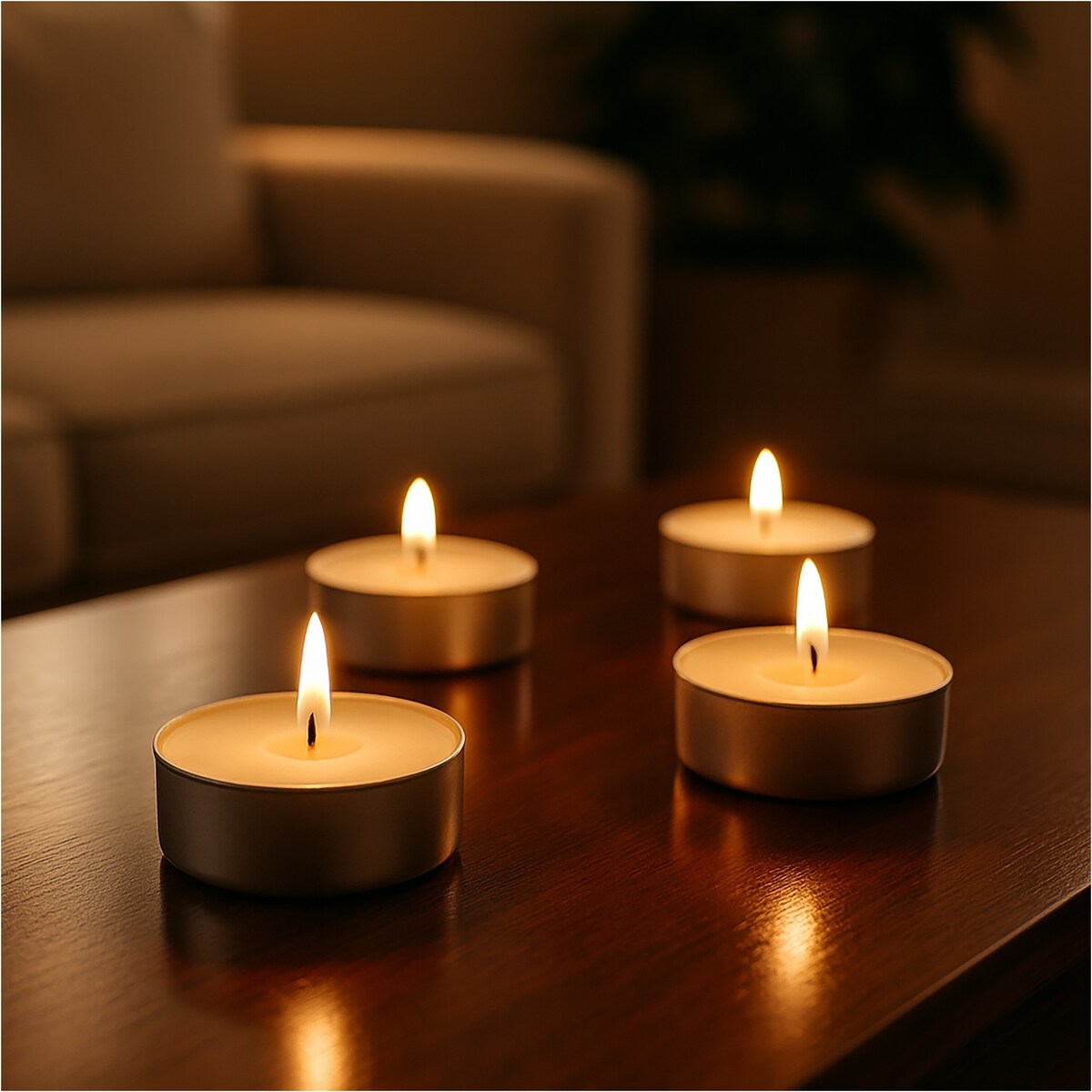 Świeczki Zapachowe Parafinowe Tealight Małe Podgrzewacze Zestaw 10 Szt. Moss Amber