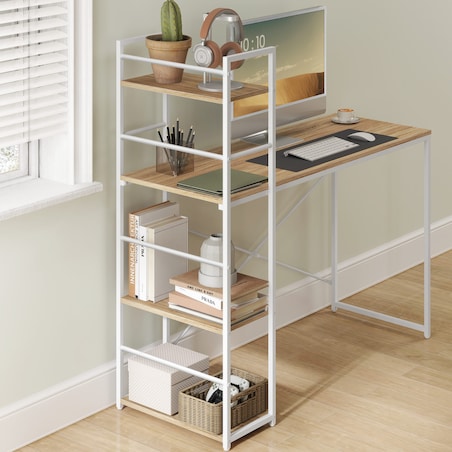 Biurko Komputerowe Max 4.0 Dąb Sonoma, Biały