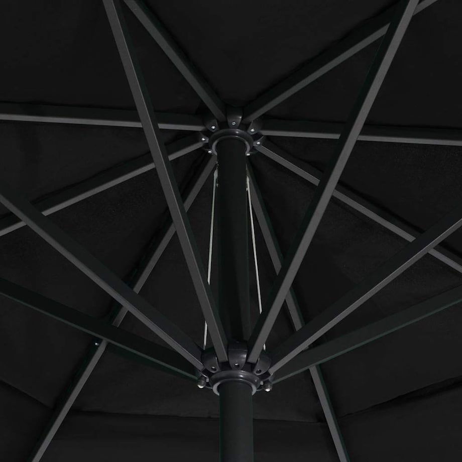 vidaXL Parasol ogrodowy na aluminiowym słupku, 600 cm, czarny