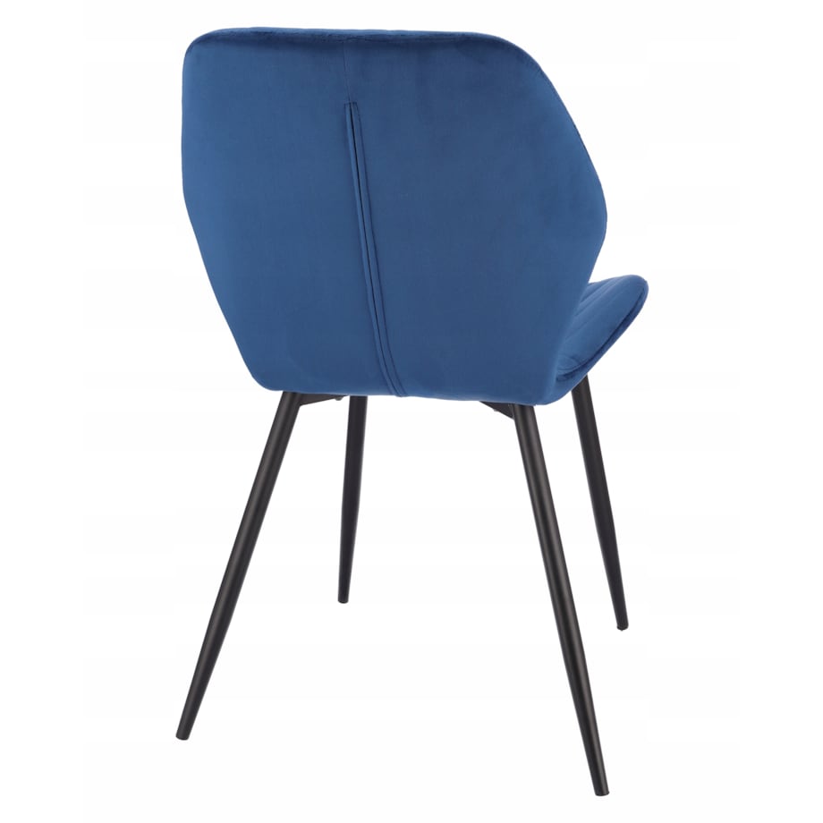 Krzesło tapicerowane welurowe MILARE granatowe