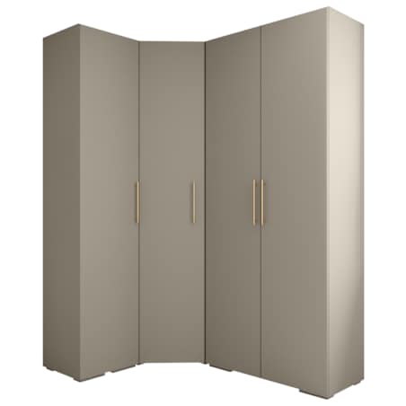 Garderoba wysoka do przedpokoju INOVA 3 Z3 kaszmir+złoty