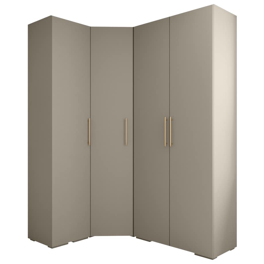 Garderoba wysoka do przedpokoju INOVA 3 Z3 kaszmir+złoty