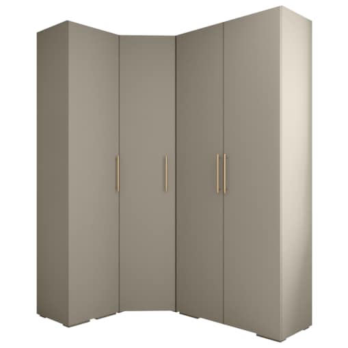 Garderoba wysoka do przedpokoju INOVA 3 Z3 kaszmir+złoty