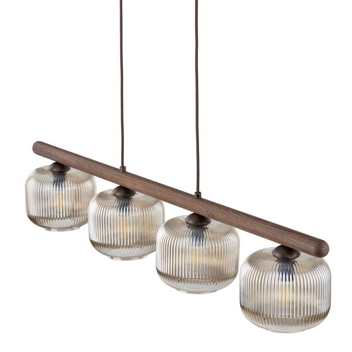 Lampa wisząca TK Lighting SALVIA BROWN 11070, 4xE14, regulowana, brąz/koniak, metal szkło drewno