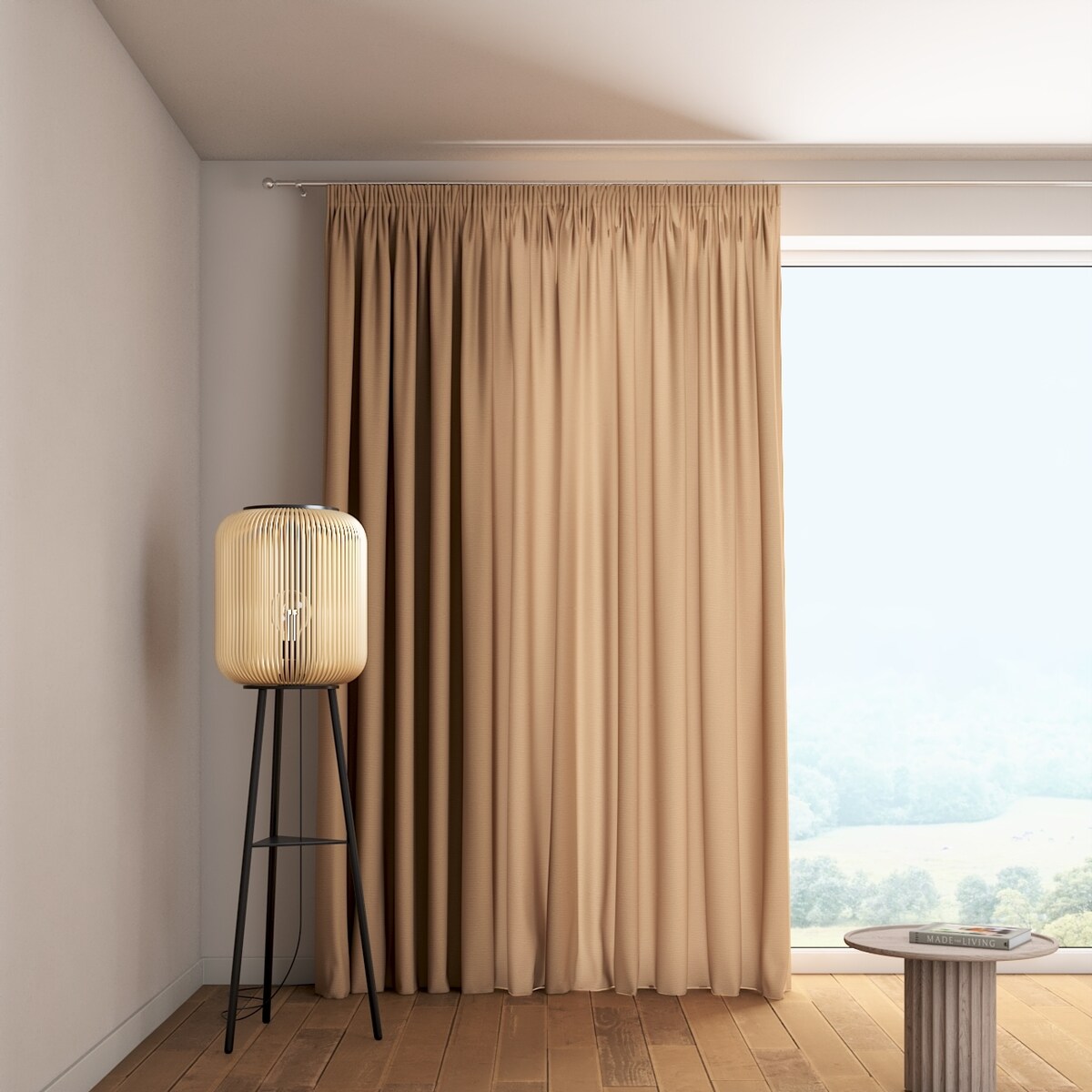 Zasłona na taśmie marszczącej 1 szt. 130x260 beżowy