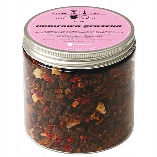 Herbata owocowa IMBIROWA GRUSZKA Cup&You witamine C papaja gruszki 250g - sypana herbata PREMIUM na prezent upominek podarunek Cup&You