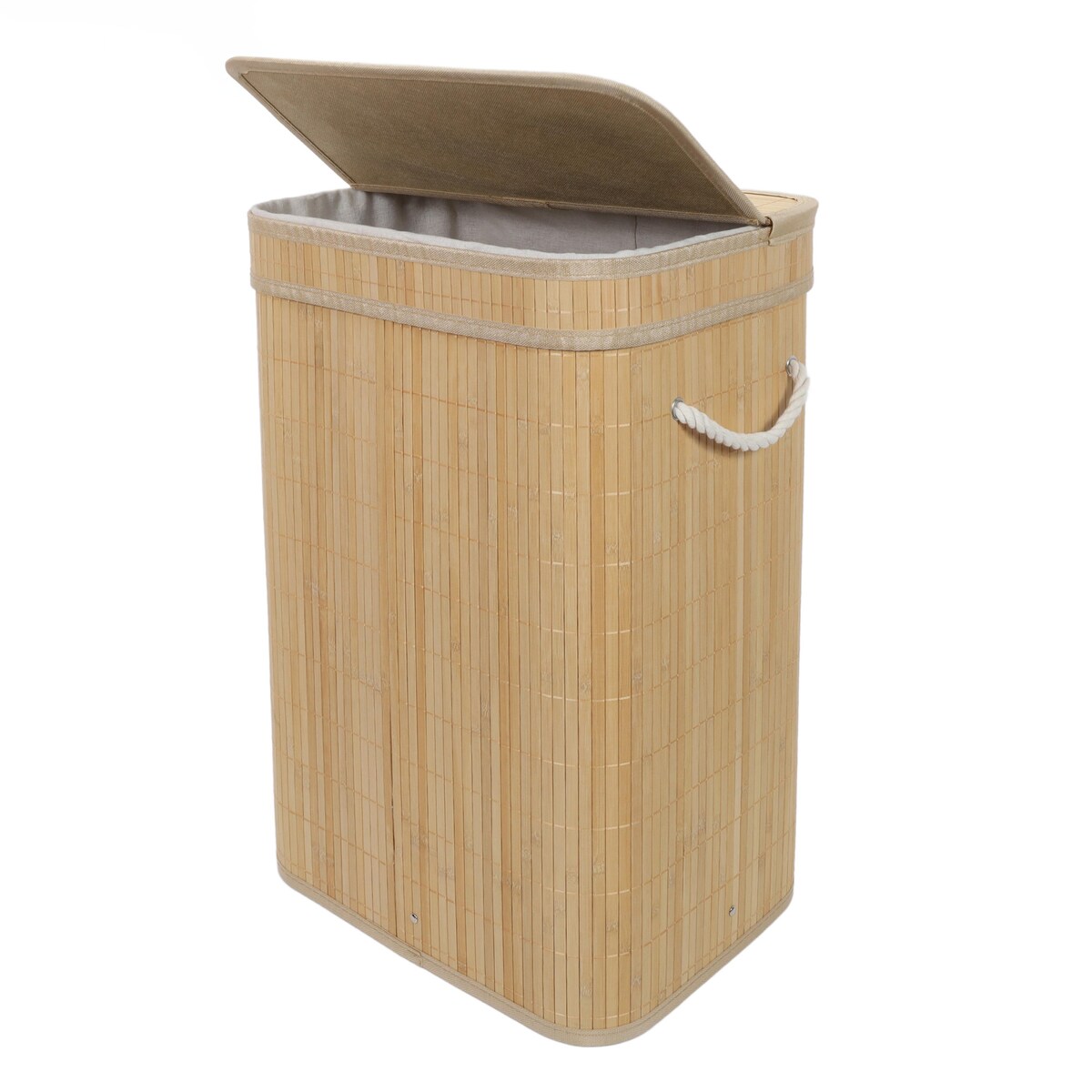 Bambusowy kosz na pranie z pokrywą LUVA, 80 l