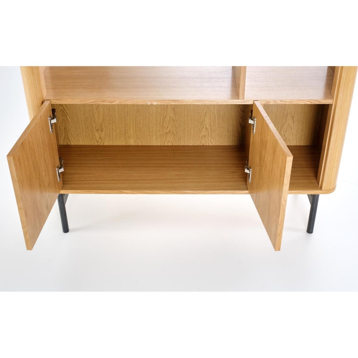 REGAŁ Zefir SZEROKI 117x37x153 cm dąb/czarny MDF W OKLEINIE