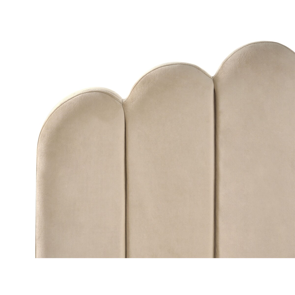 Łóżko Welur SAUVIAN 140 x 200 cm Beżowoszary