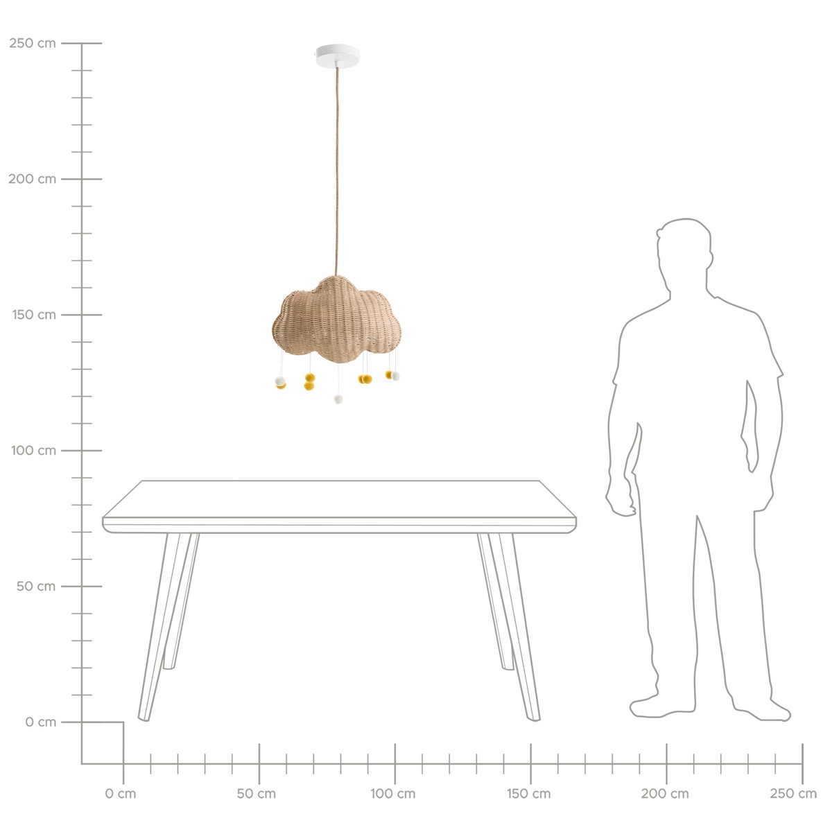 Lampa wisząca Chmurka ONON Rattan Naturalny