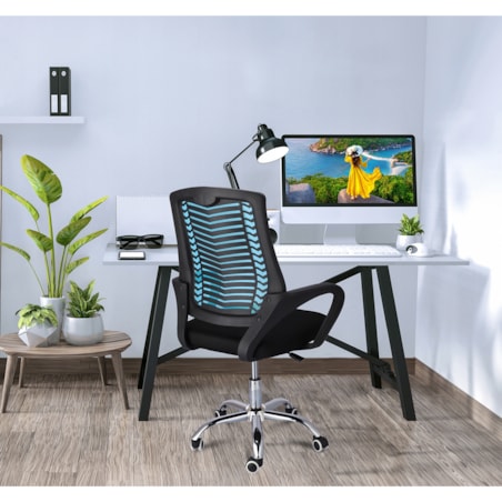 Krzesło biurowe obrotowe TOLEDO niebieskie