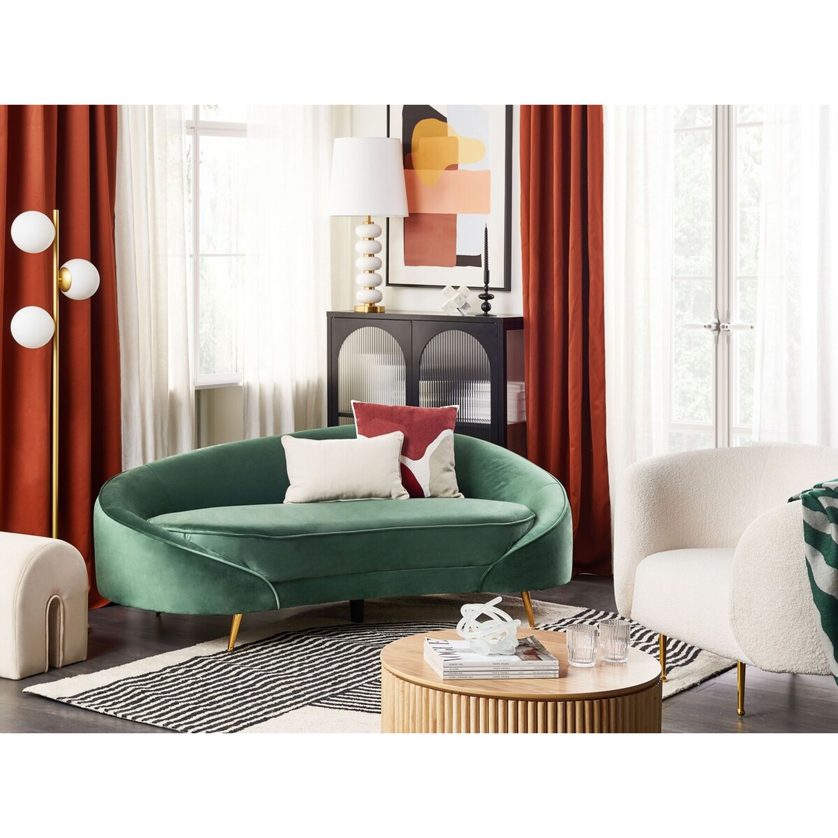 Sofa welurowa zielona SAVAR