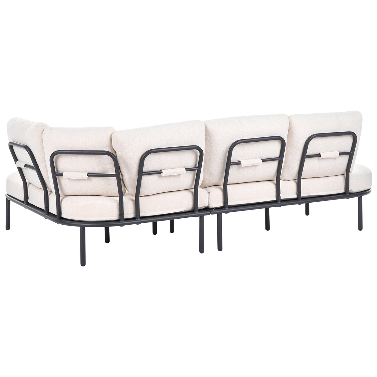 Sofa ogrodowa ze stolikiem dla 4 osób POLLINA Metal Czarny