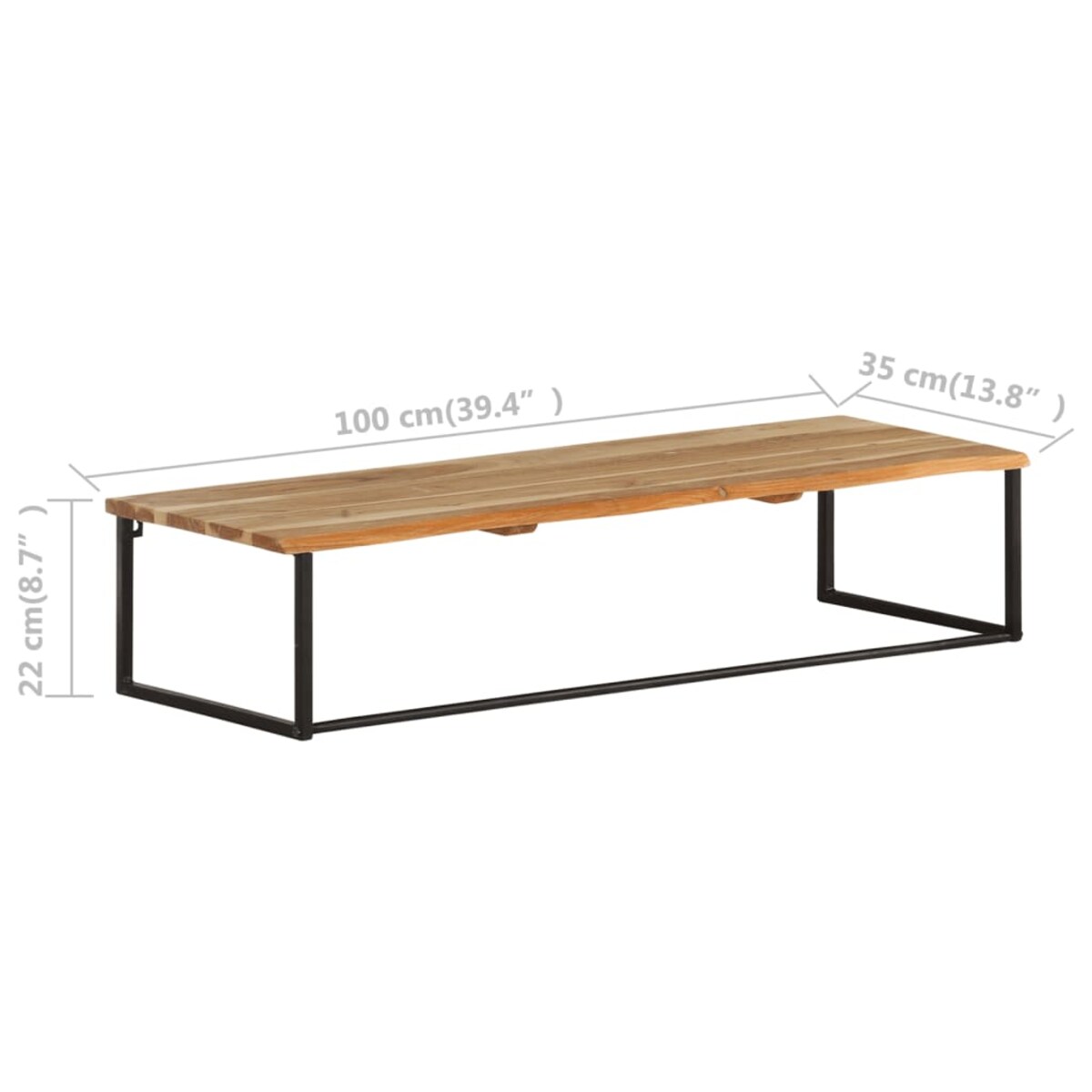 vidaXL Wieszak oddający naturalną krawędź drzewa, 100x35x22 cm, akacja