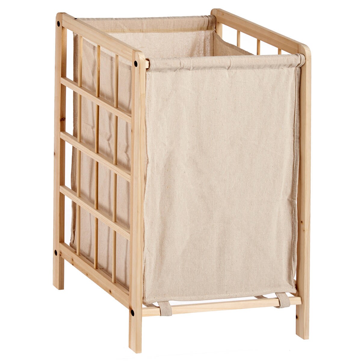 Kosz do szafy, drewno + tkanina