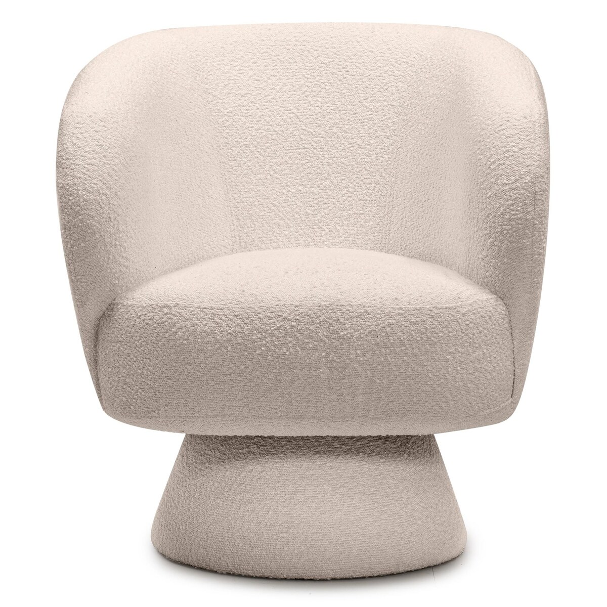 Fotel obrotowy beżowy bouclé Nalf