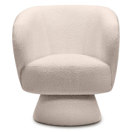 Fotel obrotowy beżowy bouclé Nalf