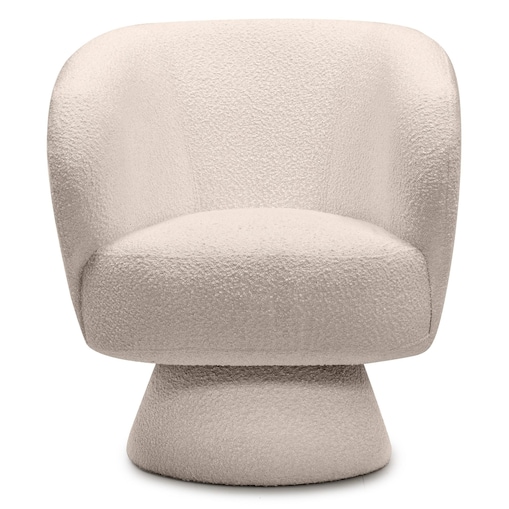 Fotel obrotowy beżowy bouclé Nalf