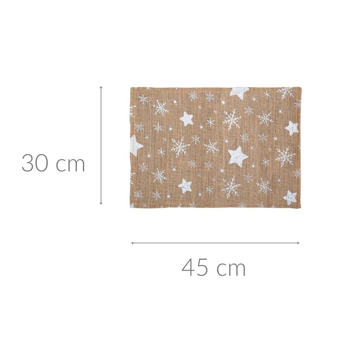 Jutowa podkładka w gwiazdki, 45 x 30 cm